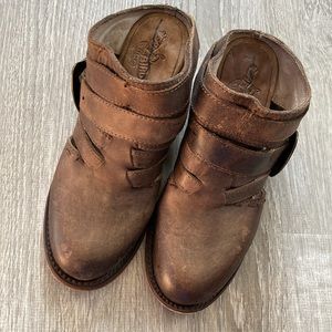 Freebird by Steven Lucky heeled mules with harness straps